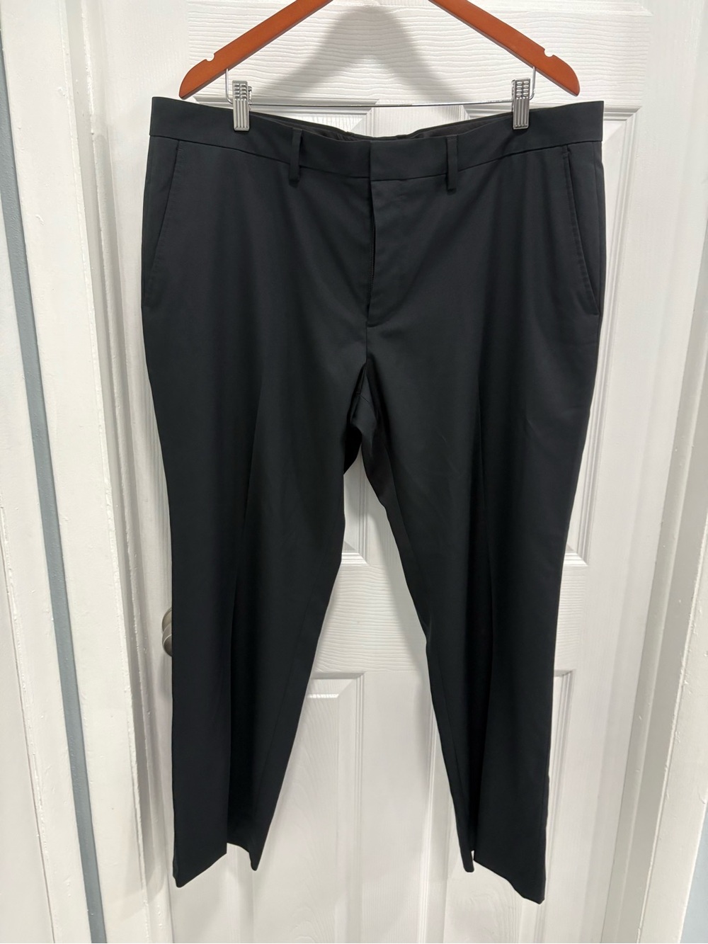 Kenneth Cole Black Men's Dress Pants - Slim Tailored Look 40x30